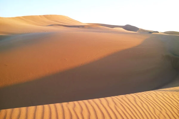 Vast Sand Dunes Beautiful Sand Ripples Sunlight Huacachina Desert Ica — Stock Photo, Image
