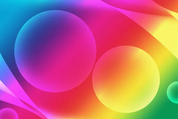 Ilustração Abstrata Gradiente Multicolorido Várias Esferas Dimensionadas — Fotografia de Stock