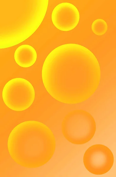 Illustration Gradient Orange Yellow Colored Various Sized Spheres — Stock Photo, Image