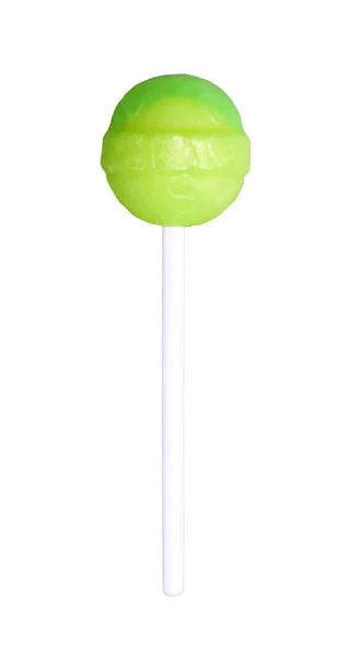 Gradiente Lime Green Lollipop Candy Aislado Sobre Fondo Blanco —  Fotos de Stock
