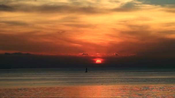 Bilder Från Vackra Ljusa Solnedgången Över Thailändska Golfen — Stockvideo