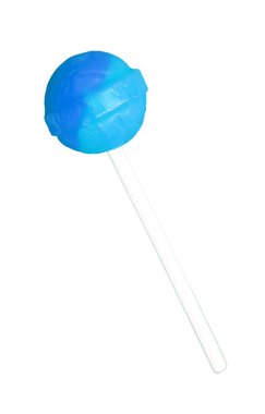 Beyaz zemin üzerinde izole edilmiş Gradyan Vibrant Blue Lolipop Candy