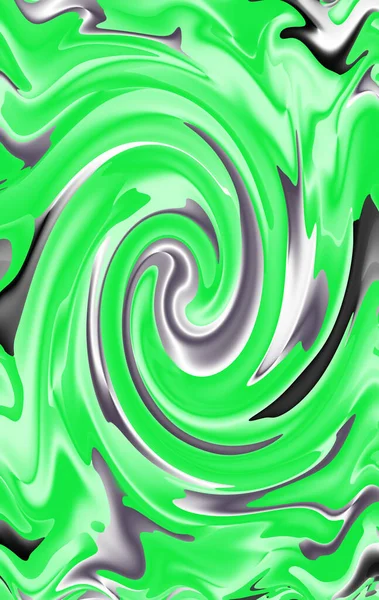 Illustration Gradient Neon Green Metallic Gray Artistic Marbling Pattern — Stock Photo, Image