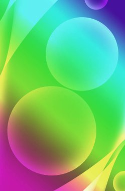 Gradyan Çok Renkli Üç Boyutlu Kürelerin Soyut Resimleri