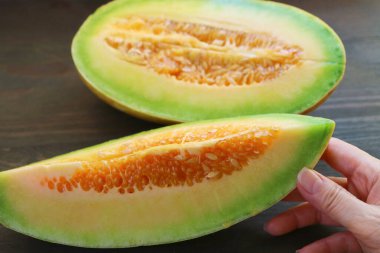 Yakın plan Taze Taze Olmuş Sulu Tayland Kokulu Karpuz