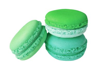 Şeffaf arkaplan üzerine izole edilmiş enfes Pistachio ve Lime Macaron Pastaları, PNG dosyası