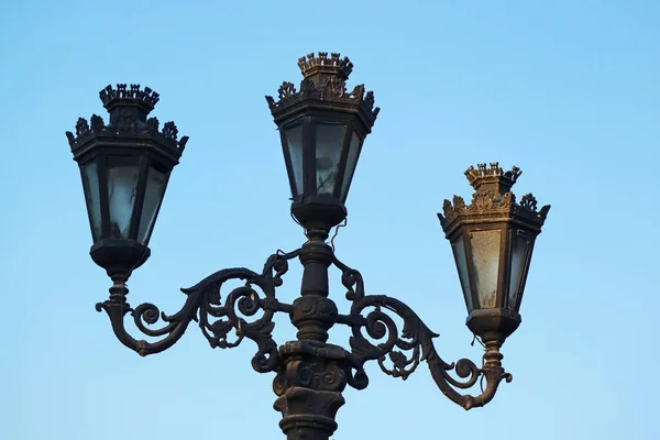 Vintage street lamps of the Historical Centre of Cusco, Peru, South America