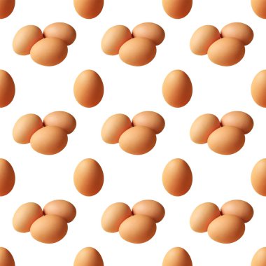 Beyaz arka planda üç yumurtalı kusursuz Bekar Deseni