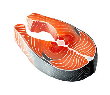 Saf Somon Bifteği Kesimi Şeffaf Arkaplanda İzole Edildi, PNG Dosyası