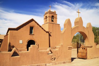 San Pedro de Atacama Kilisesi, Şili 'nin en eski ikinci kilisesi, El Loa Eyaleti, Şili, Atacama Çölü, Güney Amerika