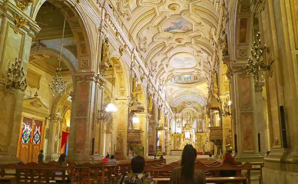 Fantastic Interior Metropolitan Cathedral Santiago Plaza Armas Square Santiago Chile — kuvapankkivalokuva
