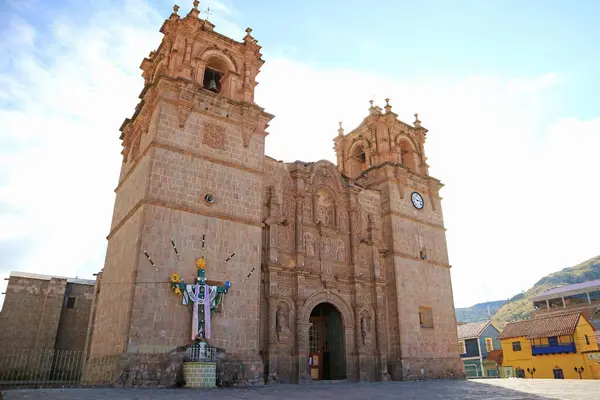 stock image Impressive View of Cathedral Basilica of Saint Charles Borromeo or Puno Cathedral, Puno, Peru, South America