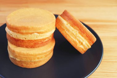 Stack of Popular Japanese Filled Pan Cakes Called Obanyaki or Imagawayaki clipart