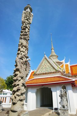 Amazing Chinese Ballast Stone Sculptures Inside the Gorgeous Eastern Gate of Wat Arun Temple, Bangkok, Thailand clipart