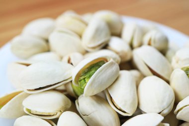 Pistachio Çekirdeğinin Yakın Çekimi, Genel Sağlık İçin İyi Bitki Proteini Yüksek Meyve (Drupe)