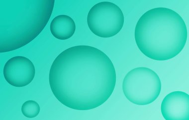 Illustration of Blue Green 3D Various Sized Spheres for Abstract Background clipart