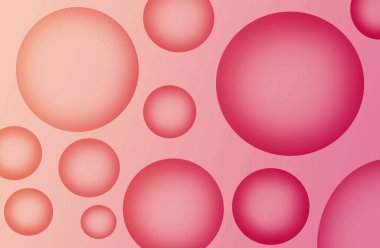 Soyut Arkaplan için Gradyan Mercan Pembesi 3D Çeşitli Boyutlu Küreler