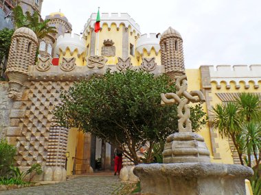 The Pena National Palace, Impressive Summer Residence of the Monarchs of Portugal during 19th Century, Sintra, Portugal, Europe clipart