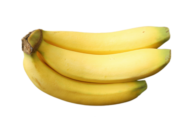 Yarım el taze muz şeffaf arkaplanda izole edilmiş, png dosyası