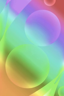 Gradyan Çok Renkli Üç Boyutlu Kürelerin Soyut Resimleri