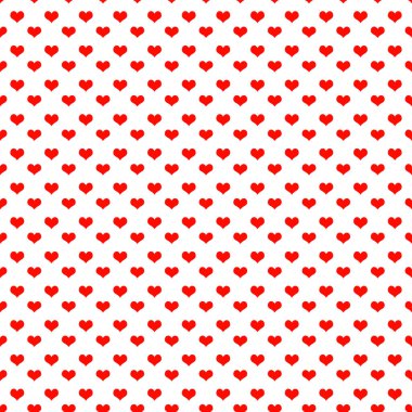 Beyaz Arkaplanda Kırmızı Kalp 'in kusursuz deseni