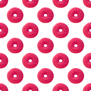 Şeffaf Arkaplanda Pembe Şekerli Donut 'ın Kusursuz Deseni, PNG dosyası