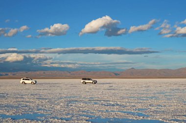 Yağmur sezonunun sonundaki Salar de Uyuni ya da Uyuni Tuz Daireleri, Potosi Bölümü, Bolivya, Güney Amerika