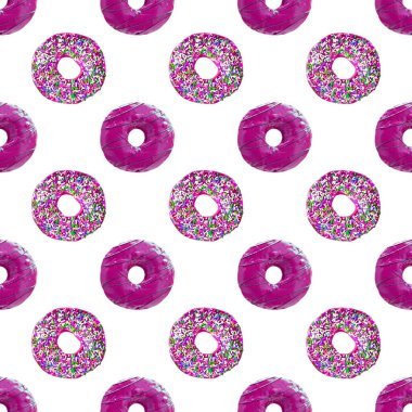 Ağız sulandıran İki Tür Böğürtlenli Donut Örnekleri beyaz arka planda