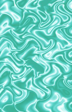 Gradyan hafif turkuaz ve beyaz üç boyutlu dalgalı saten kumaş dokusu.