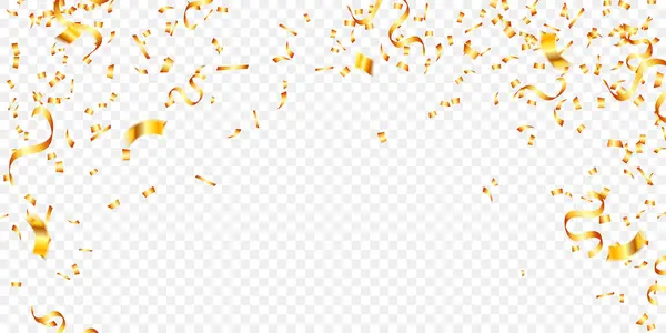 Luxus Goldenen Konfetti Abstrakten Hintergrund Isoliert Für Feier Überraschungsparty Geburtstag — Stockvektor