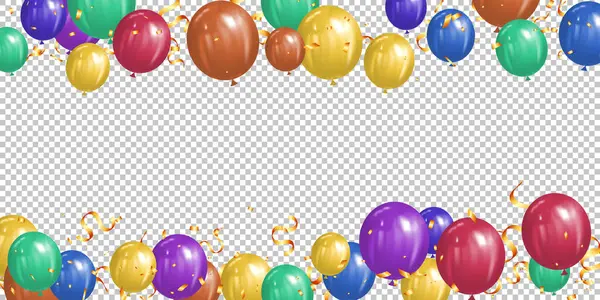 Bunte Luftballons Für Geburtstagsfeier Hochzeit Jubiläum Und Eventfeier Dekoration — Stockvektor
