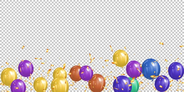 Bunte Luftballons Hintergrund Mit Platz Für Text Vektor Illustration Regenbogenfarbe — Stockvektor