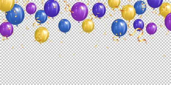 Ramka Kolorowe Balony Wektor Ilustracji Projektu Tęczowe Balony Imprezę — Wektor stockowy