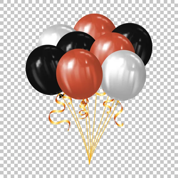 Feiertagsdekoration Und Party Konzept Bündel Luftballons Für Halloween Über Transparentem — Stockvektor