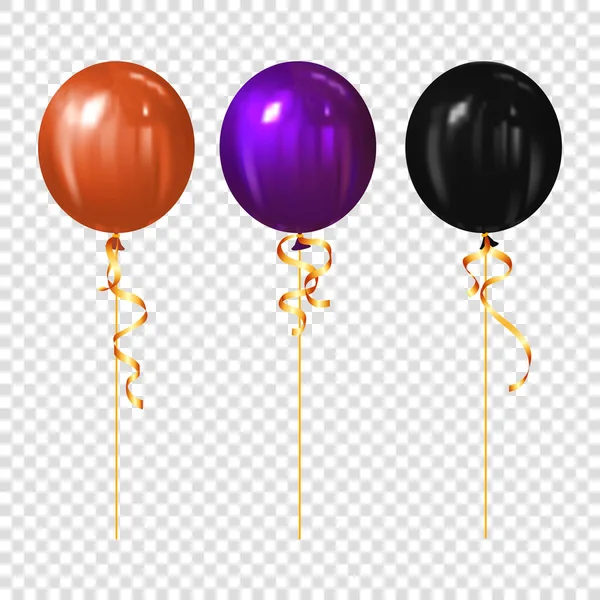 Luftballons Für Den Feiertag Oktober Fröhliche Halloween Party Isoliert Auf — Stockvektor