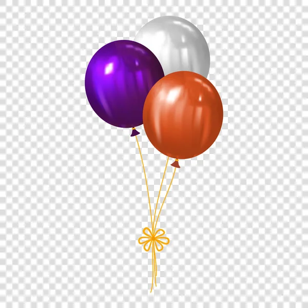 带透明背景的光晕或生日派对的节日装饰概念气球 — 图库矢量图片