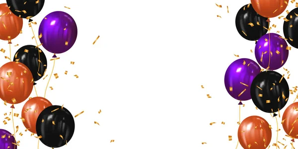 Праздником Хэллоуина Красочными Воздушными Шарами Баннера Плаката Поздравительной Открытки Приглашения — стоковый вектор