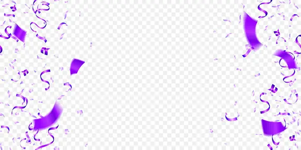 Лента Конфетти Фиолетовые Бесшовные Элементы Векторные Иллюстрации Изолированы Прозрачном Фоне — стоковый вектор
