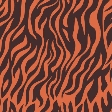 Vahşi hayvanlarla kusursuz bir düzen, kaplan. Moda baskı tasarımı, tekstil