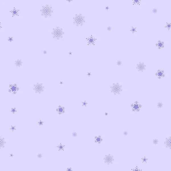 紫色の雪片休日の冬のシームレスなパターン クリスマスと新年のベクターイラスト壁紙 — ストックベクタ