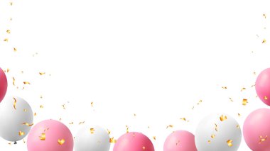 Kırmızı, pembe ve beyaz balonla Sevgililer Günü gerçekçiydi. Parti kutlaması bayramı, düğün