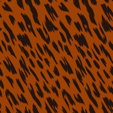 Pürüzsüz kürksüz vahşi hayvan deseni, kahverengi ve turuncu arka plan element tasarımı. dekorasyon kumaşı