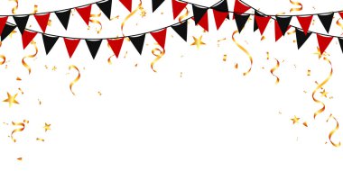 Black Friday sale bunting garland flag paper and confetti. celebration festival party triangular pennants clipart