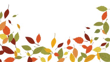 Çok renkli sonbahar satışı arkaplanı düz yaprak vektör illüstrasyonu bırakın. Metin için boşluk
