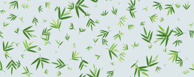 Tropik yeşil bambu yaprağı, dikişsiz desen modern. Tekstil arkaplan klasiğini bırakır