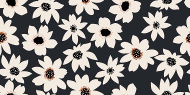 Çiçeksiz desenler soyut şekiller, tekstil tasarımı, kumaş, kart, duvar resimleri, posterler, duvar kağıdı ve dekorasyon için çağdaş çiçek arkaplanı tekrarlar