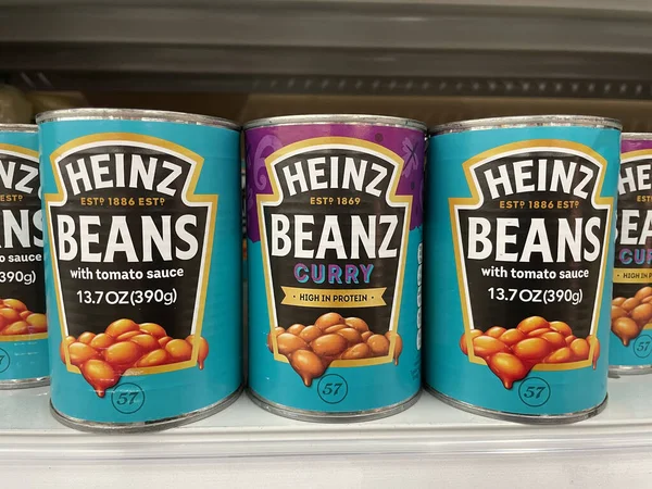 Indianapolis Близько Листопада 2022 Heinz Beans Томатним Соусом Каррі Гайнц — стокове фото