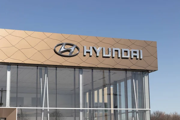 Indianapolis 2022 December Körül Hyundai Motor Company Márkakereskedés Hyundai Járműveket — Stock Fotó
