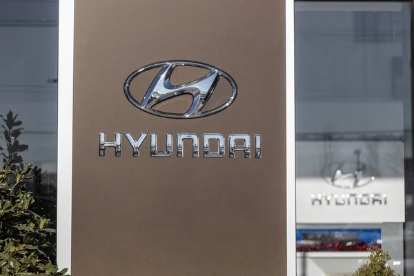 Indianapolis 2022 December Körül Hyundai Motor Company Márkakereskedés Hyundai Járműveket — Stock Fotó