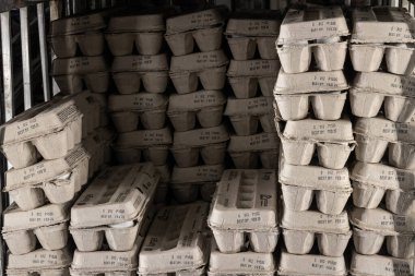 Egg display. Egg prices have gone up due to inflation and widespread bird flu.